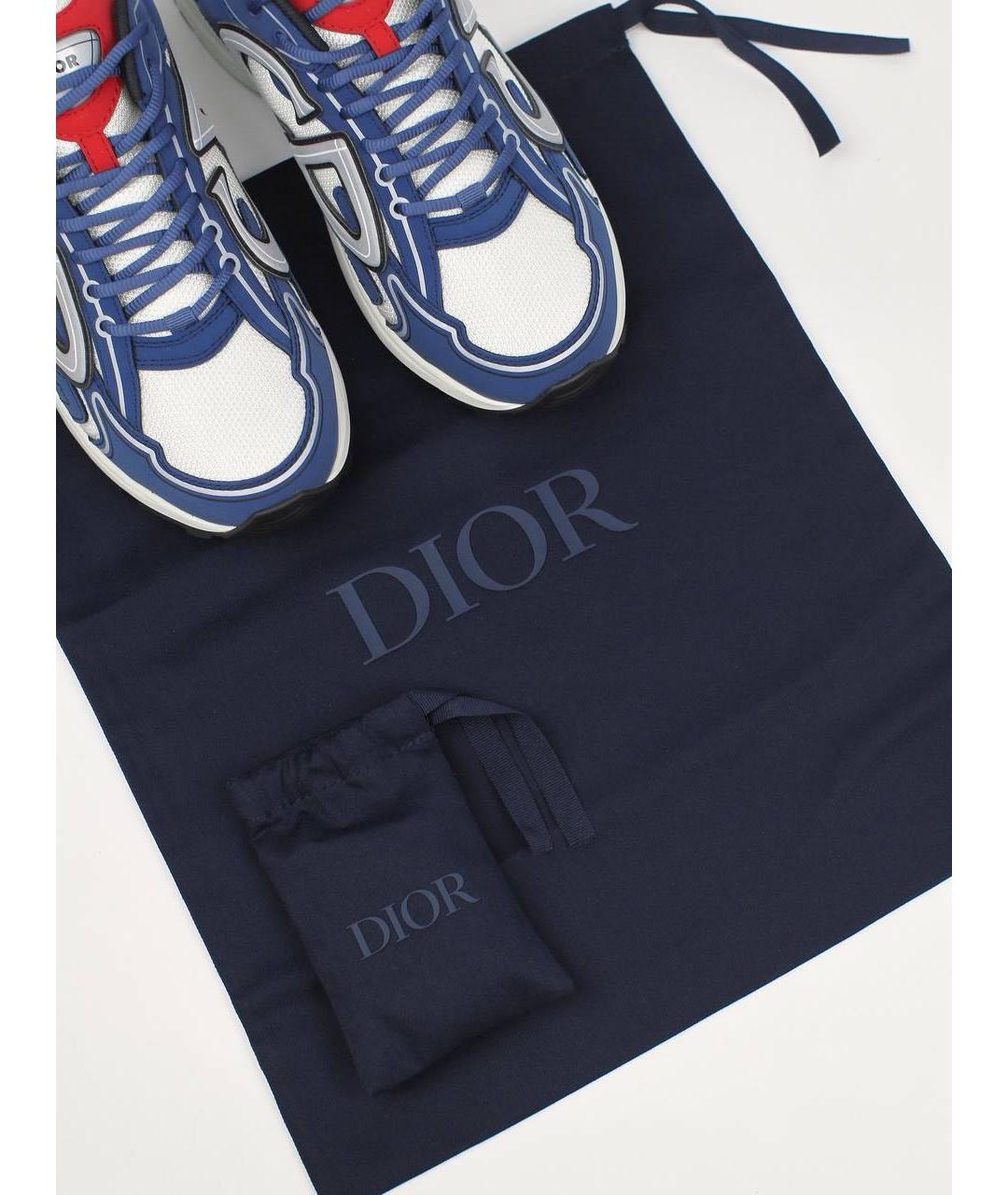 CHRISTIAN DIOR Синие кожаные низкие кроссовки / кеды, фото 8