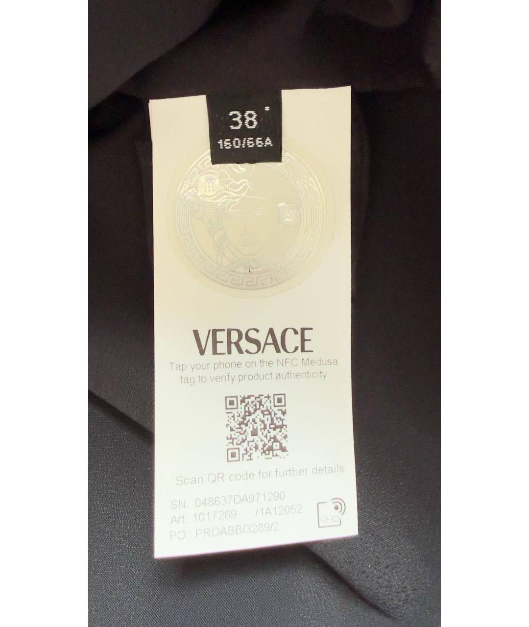 VERSACE Черная шерстяная юбка мини, фото 6