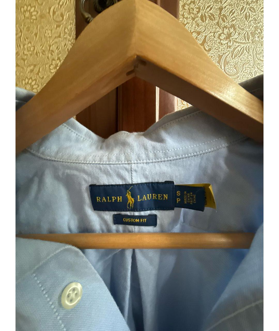 POLO RALPH LAUREN Голубая хлопковая классическая рубашка, фото 3