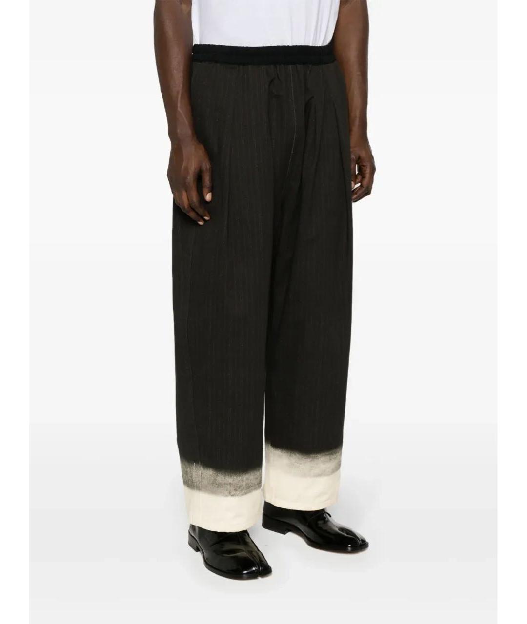 MAISON MARGIELA Антрацитовые хлопковые повседневные брюки, фото 4