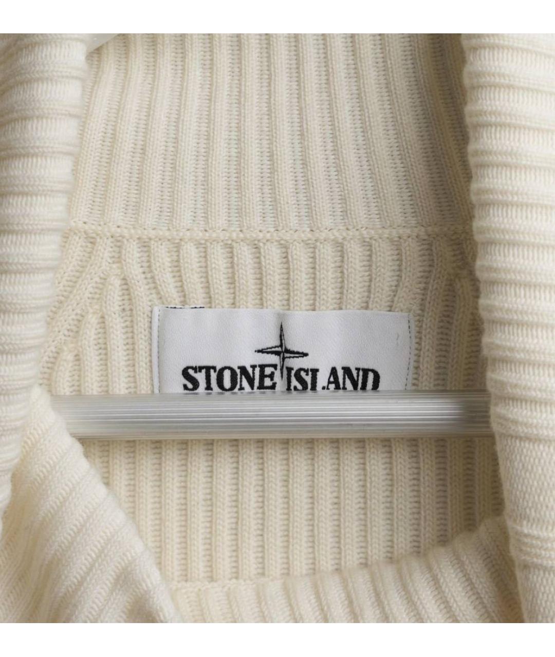STONE ISLAND Бежевый шерстяной джемпер / свитер, фото 2