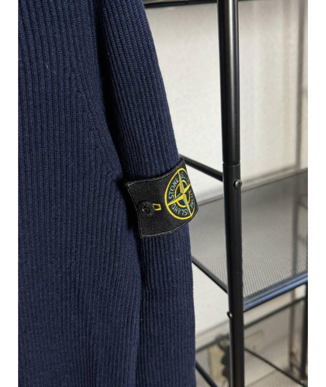 STONE ISLAND Темно-синий шерстяной джемпер / свитер, фото 3