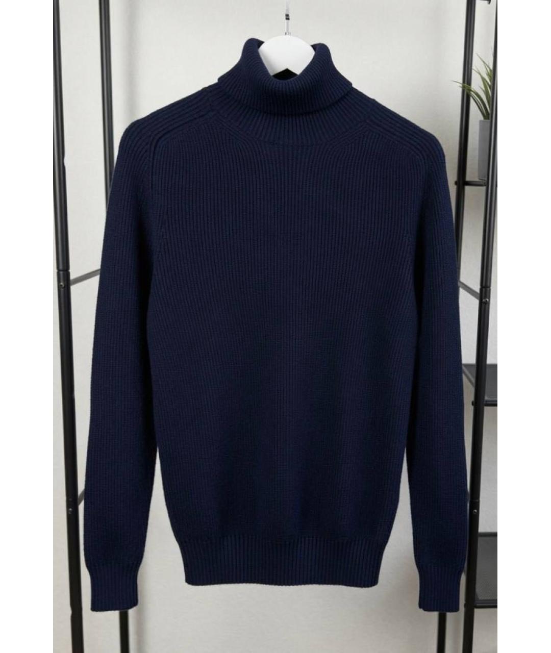 STONE ISLAND Темно-синий шерстяной джемпер / свитер, фото 5