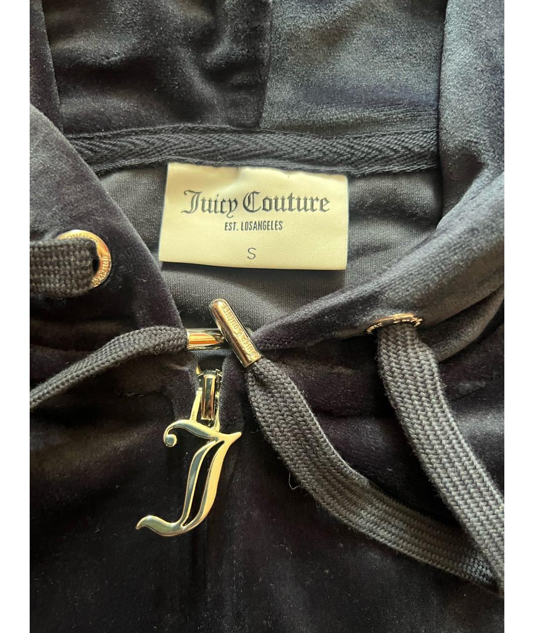 JUICY COUTURE Темно-синий велюровый костюм с брюками, фото 4