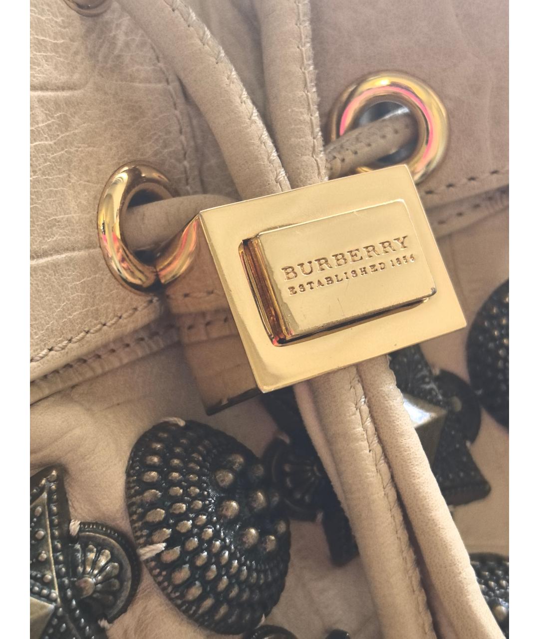BURBERRY Бежевая кожаная сумка тоут, фото 5