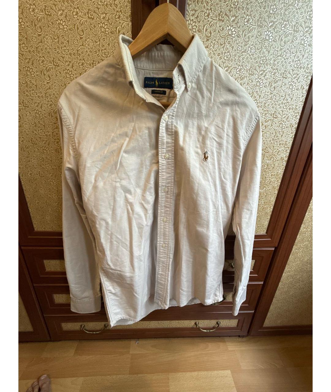 POLO RALPH LAUREN Бежевая хлопковая классическая рубашка, фото 5