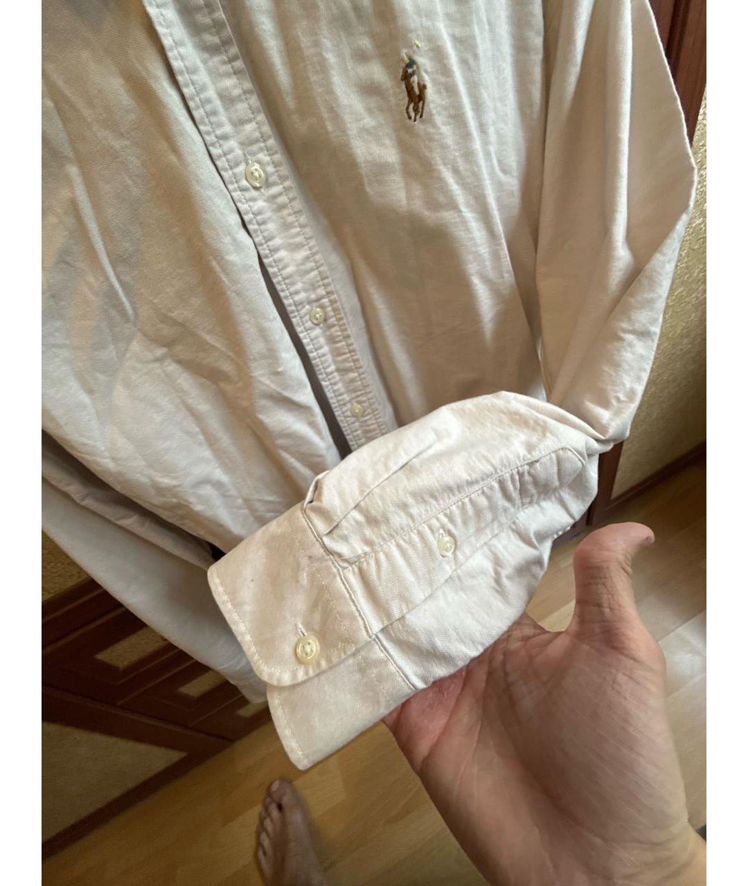 POLO RALPH LAUREN Бежевая хлопковая классическая рубашка, фото 4