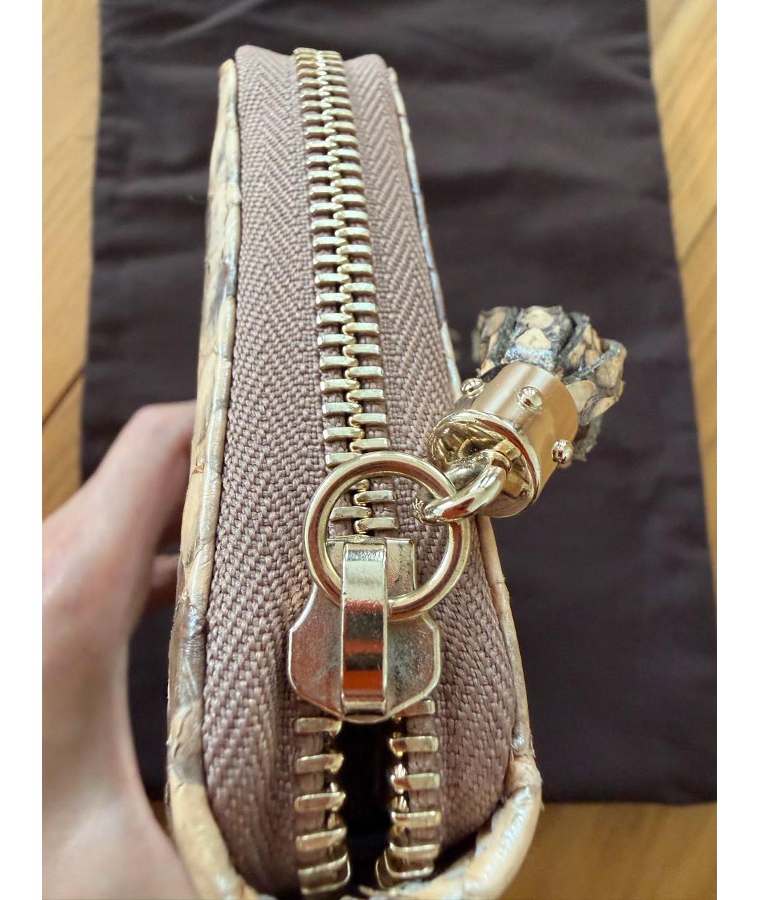 GUCCI Бежевый кошелек из экзотической кожи, фото 5