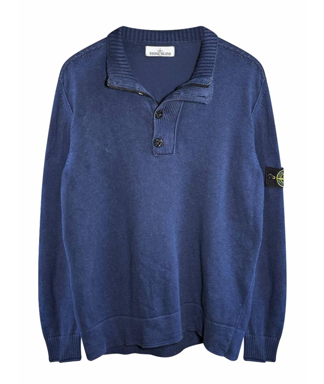 STONE ISLAND Синий хлопковый джемпер / свитер, фото 1