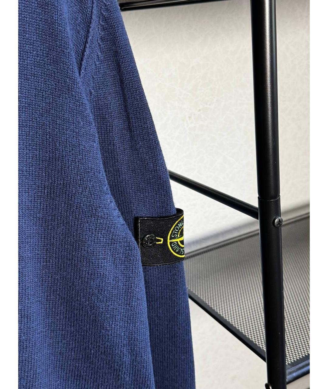 STONE ISLAND Синий хлопковый джемпер / свитер, фото 3