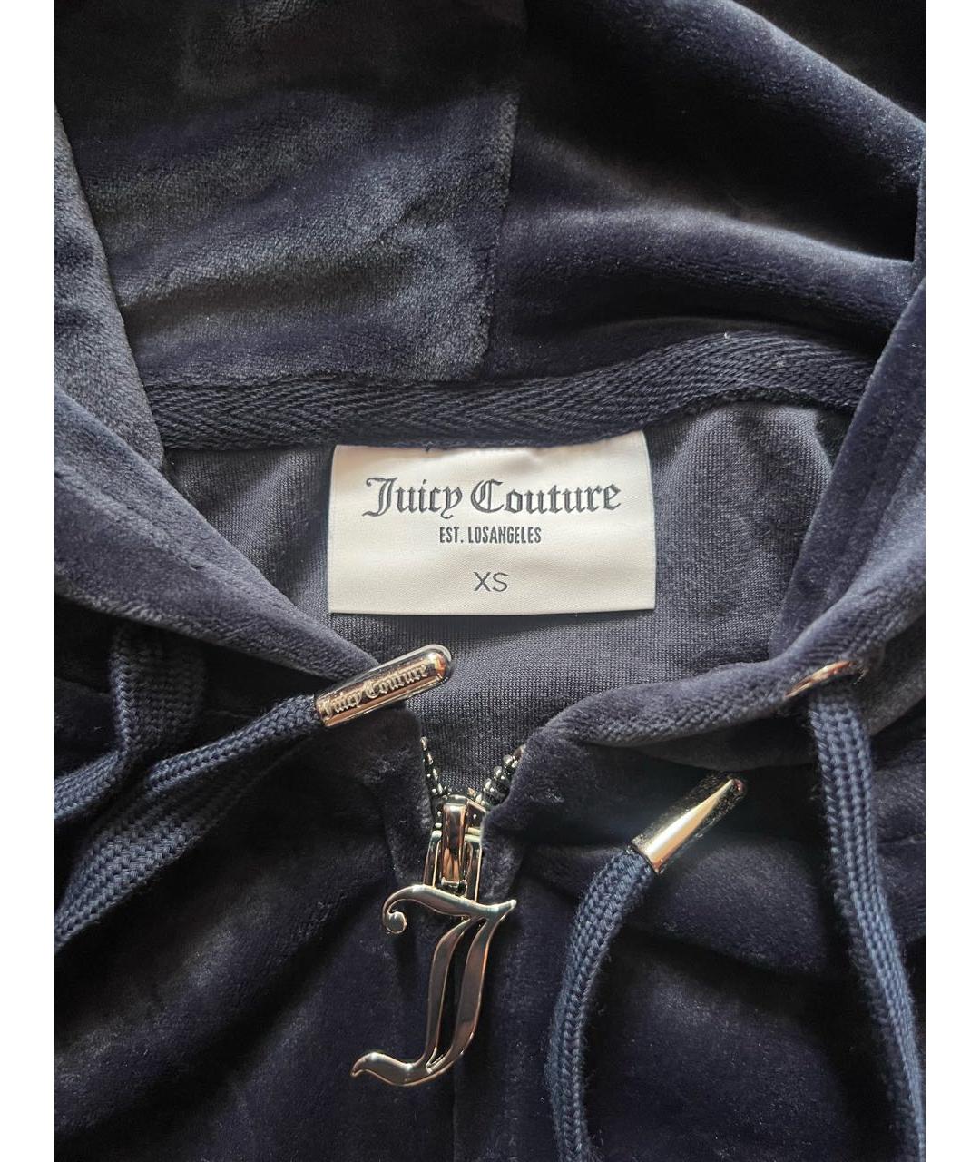JUICY COUTURE Темно-синий велюровый костюм с брюками, фото 4