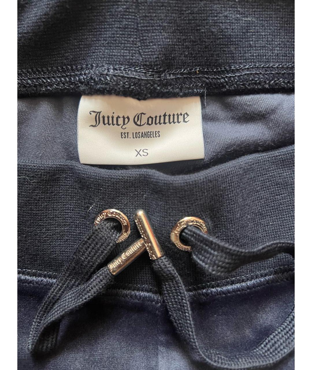 JUICY COUTURE Темно-синий велюровый костюм с брюками, фото 5