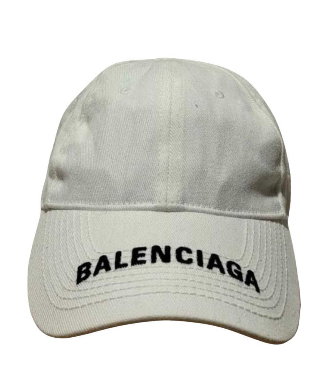 BALENCIAGA Белая хлопковая кепка/бейсболка, фото 1