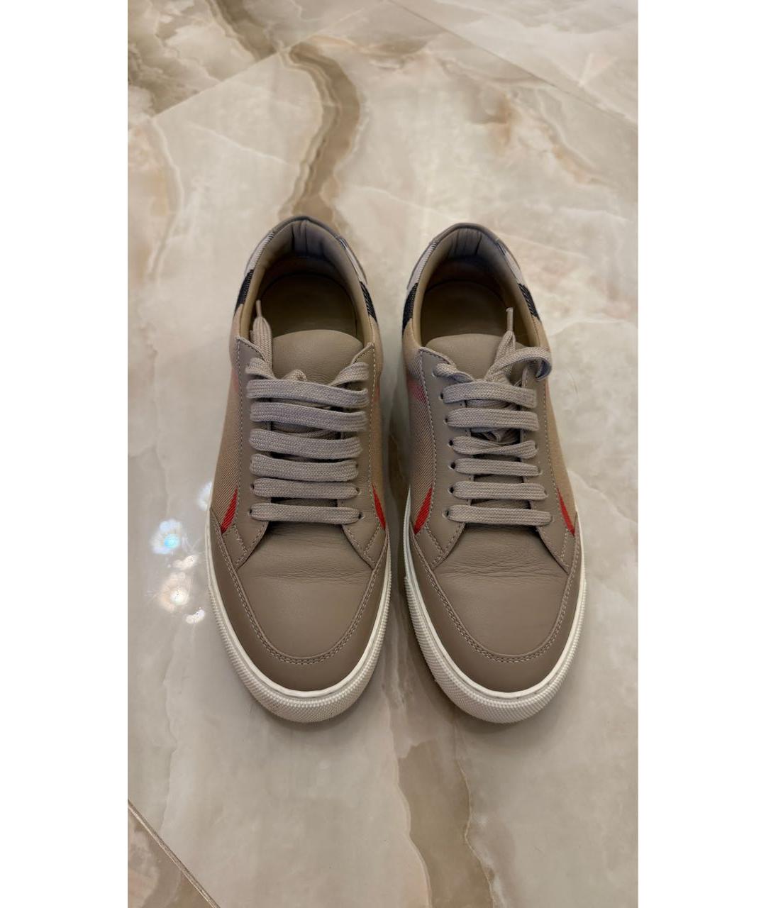 BURBERRY Бежевые кеды, фото 2