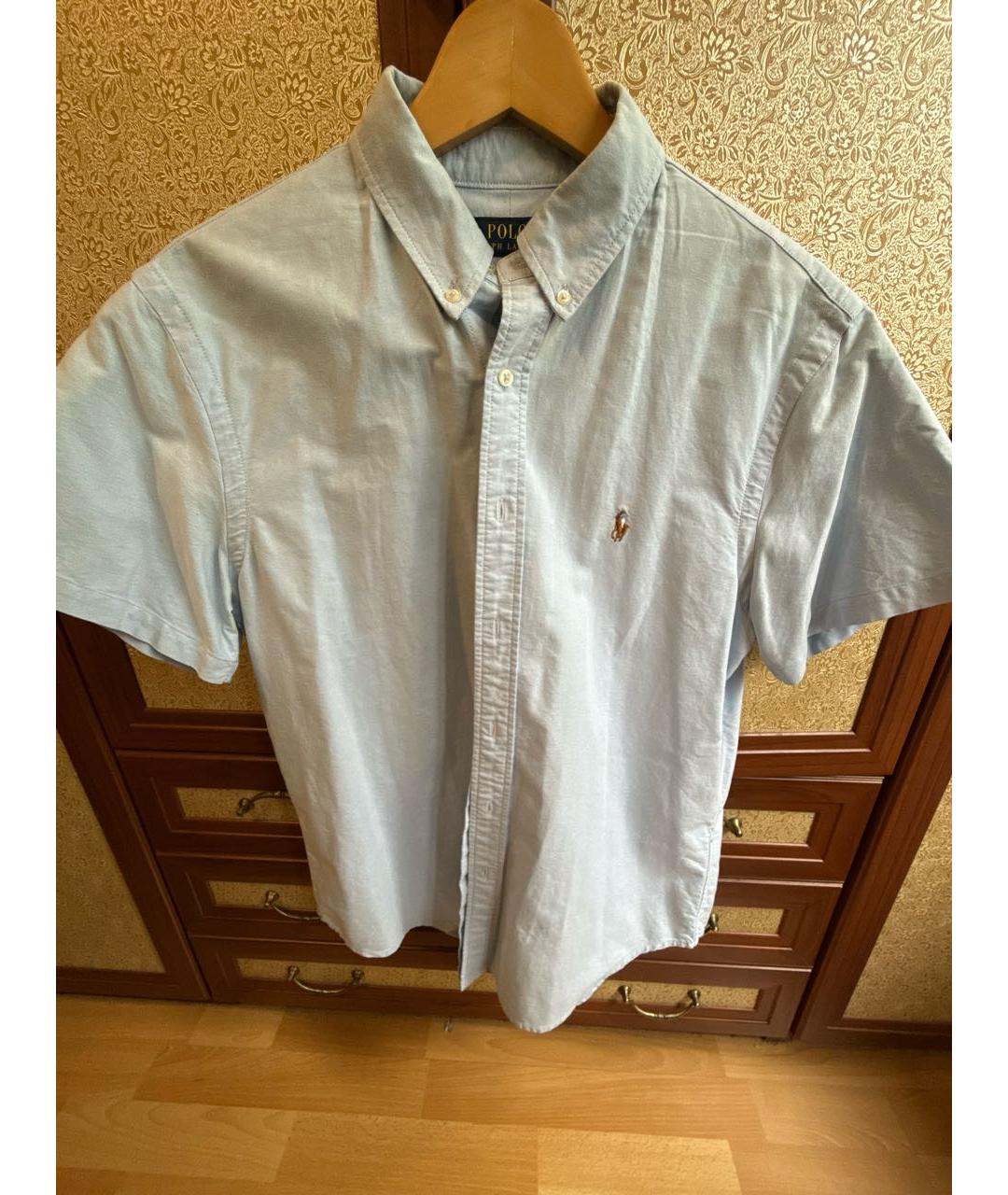 POLO RALPH LAUREN Голубая хлопковая классическая рубашка, фото 4