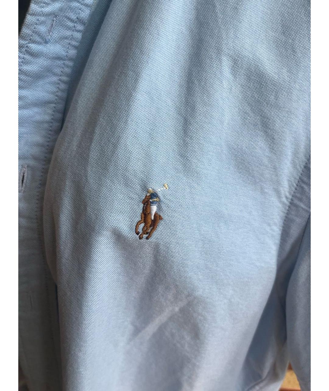 POLO RALPH LAUREN Голубая хлопковая классическая рубашка, фото 3