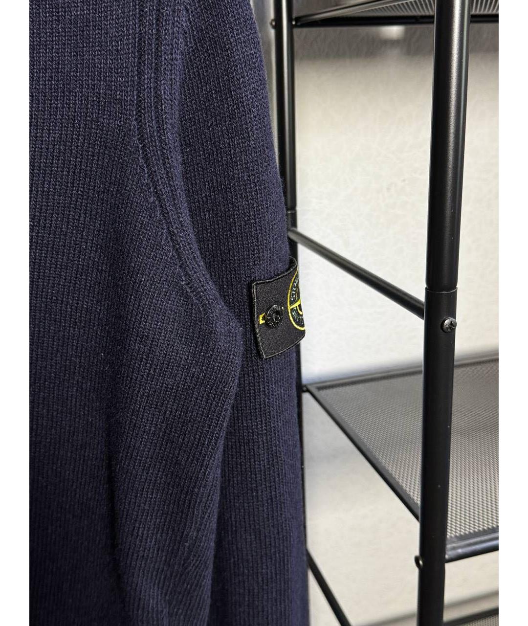 STONE ISLAND Темно-синий шерстяной джемпер / свитер, фото 3