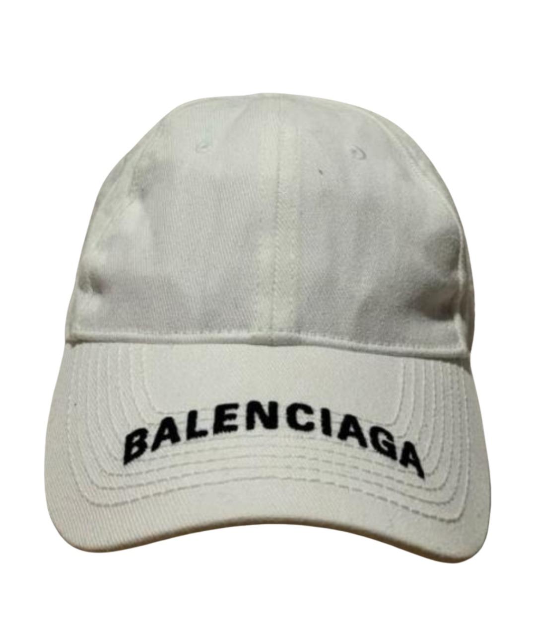 BALENCIAGA Белая хлопковая кепка, фото 1