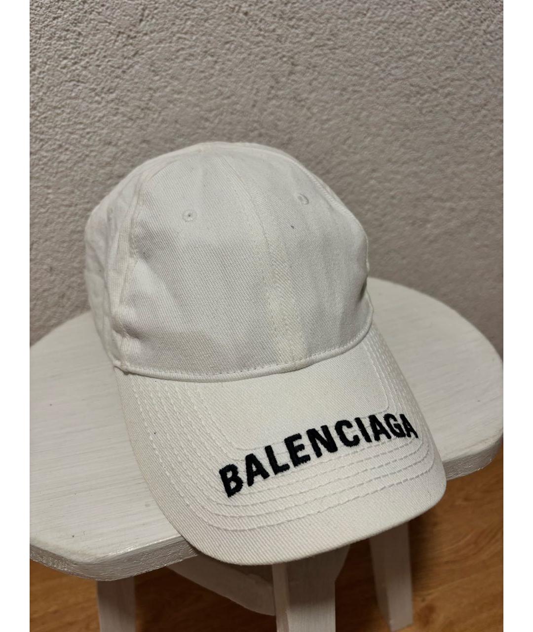 BALENCIAGA Белая хлопковая кепка, фото 2