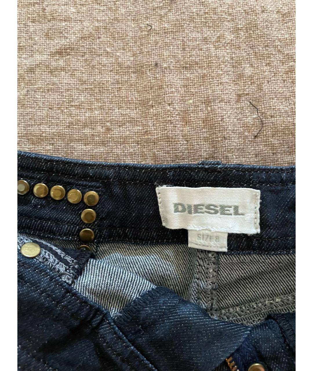 DIESEL Темно-синяя хлопковая юбка, фото 4
