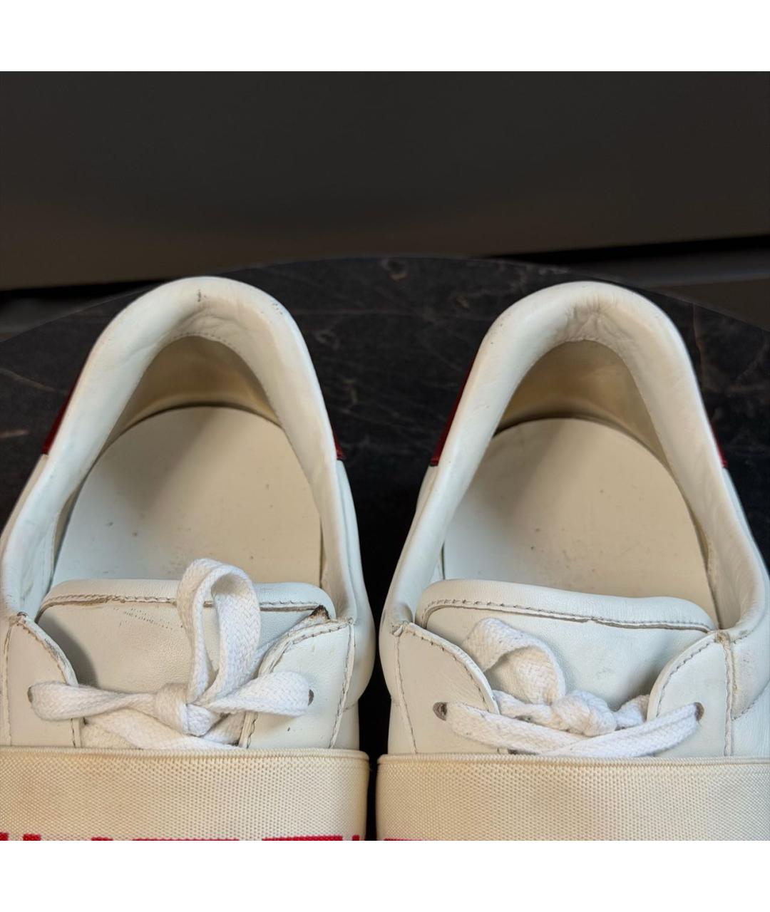 GUCCI Белые кожаные низкие кроссовки / кеды, фото 6