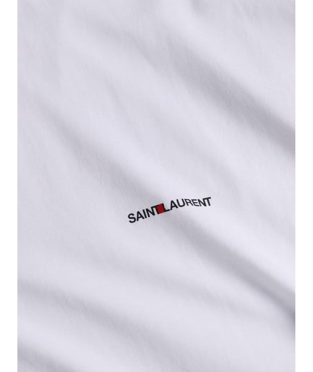 SAINT LAURENT Белая хлопковая футболка, фото 6