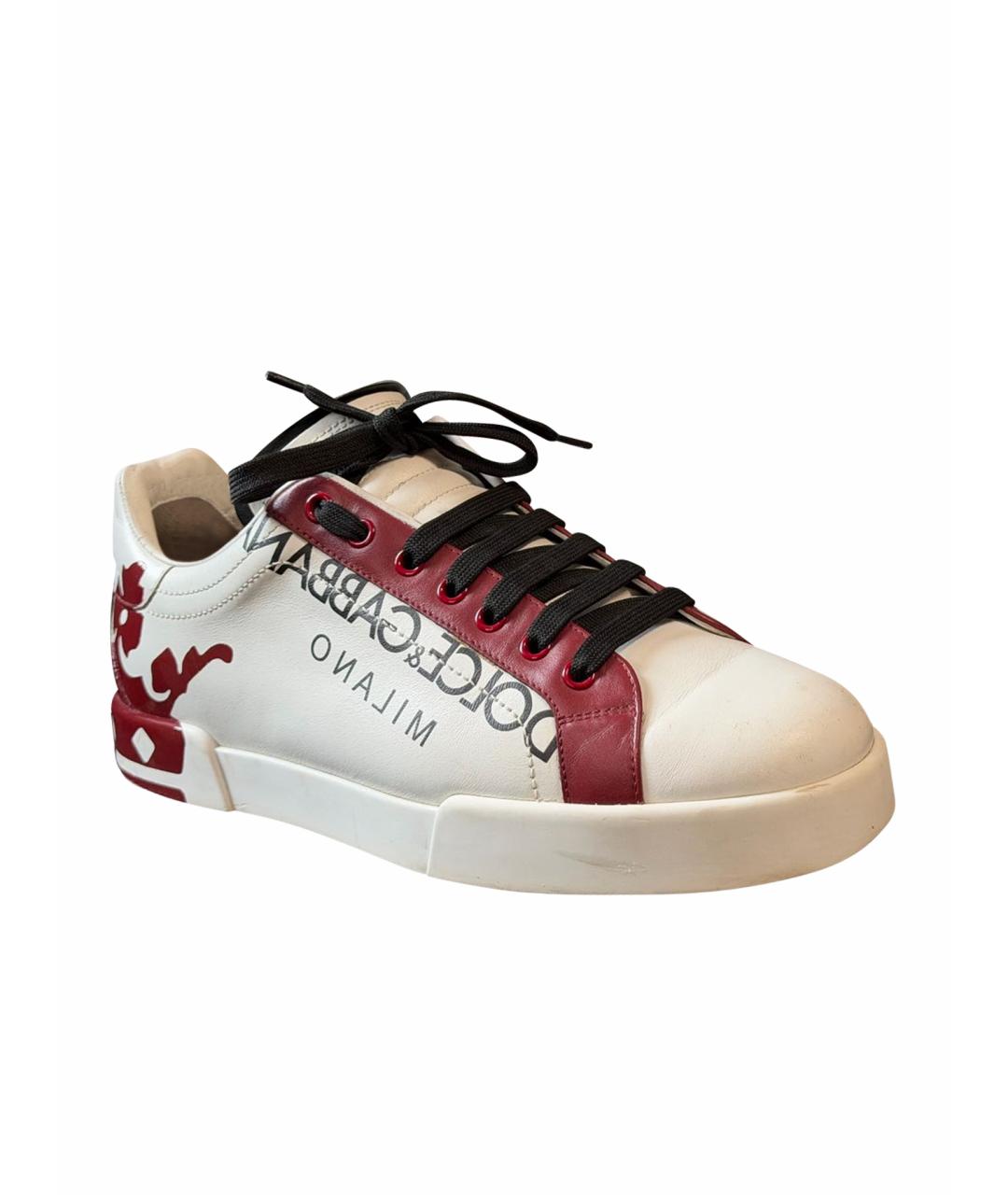 DOLCE&GABBANA Кожаные низкие кроссовки / кеды, фото 1