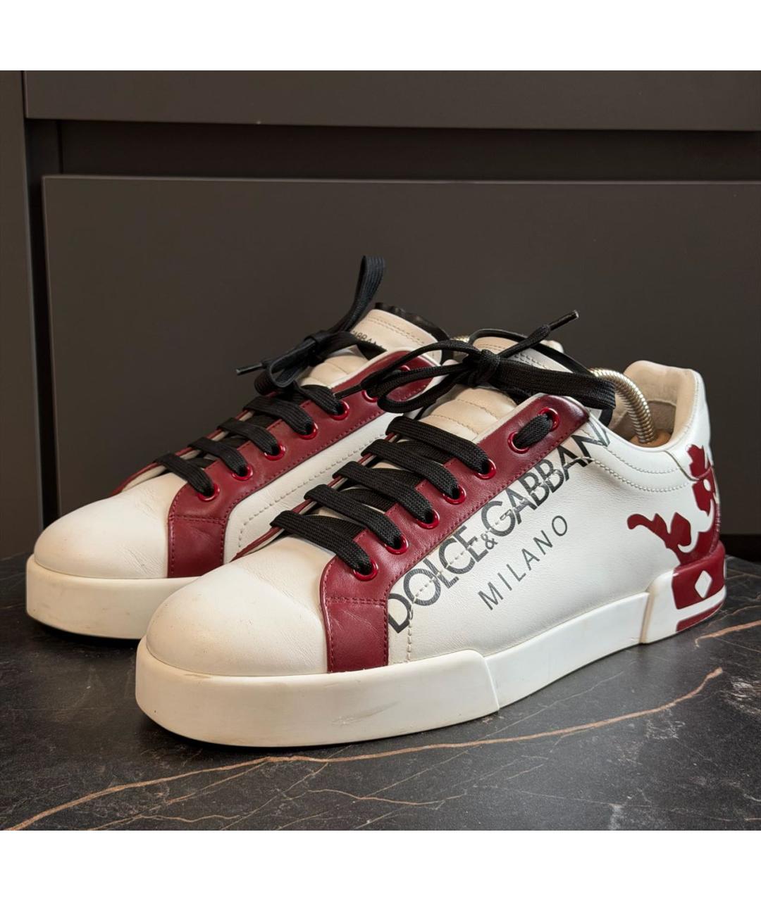 DOLCE&GABBANA Кожаные низкие кроссовки / кеды, фото 7