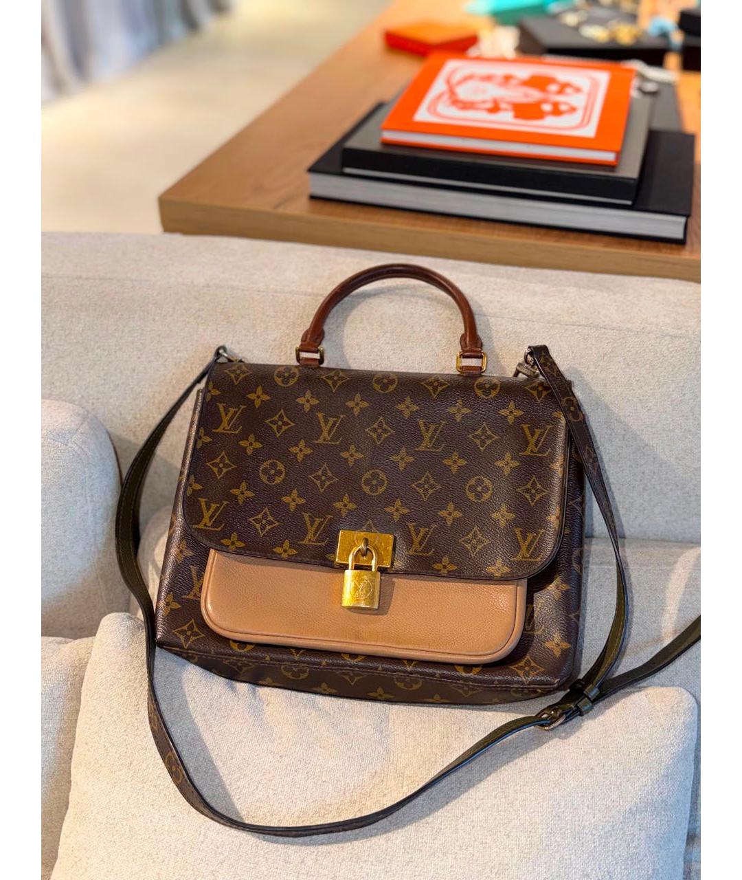 LOUIS VUITTON Коричневая канва сумка с короткими ручками, фото 2