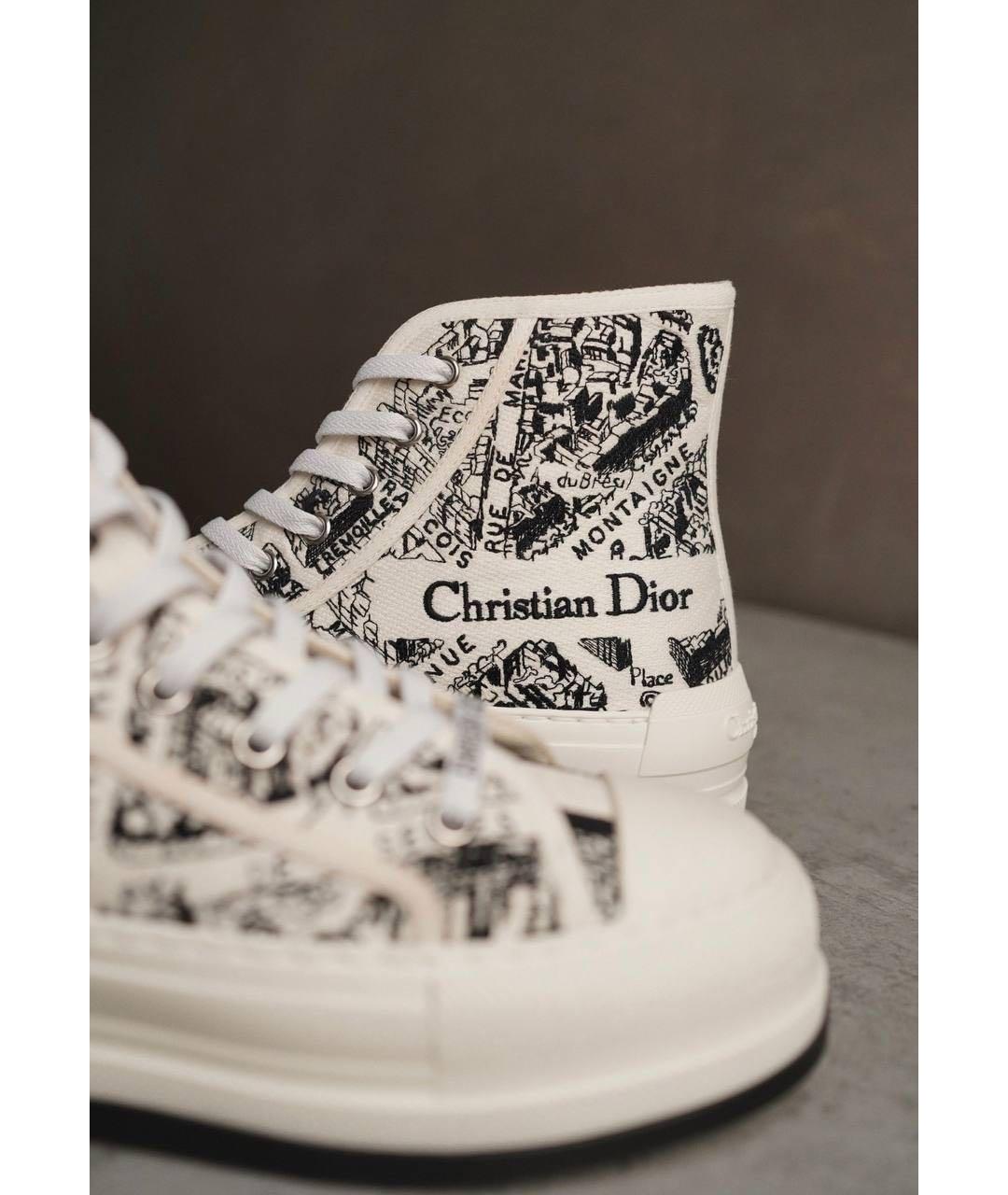 CHRISTIAN DIOR Бежевые текстильные кеды, фото 6