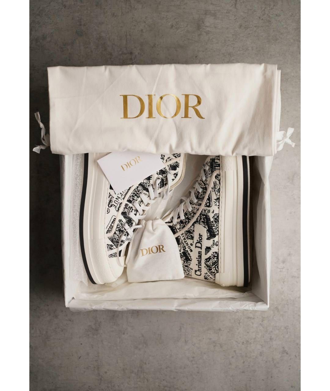 CHRISTIAN DIOR Бежевые текстильные кеды, фото 3
