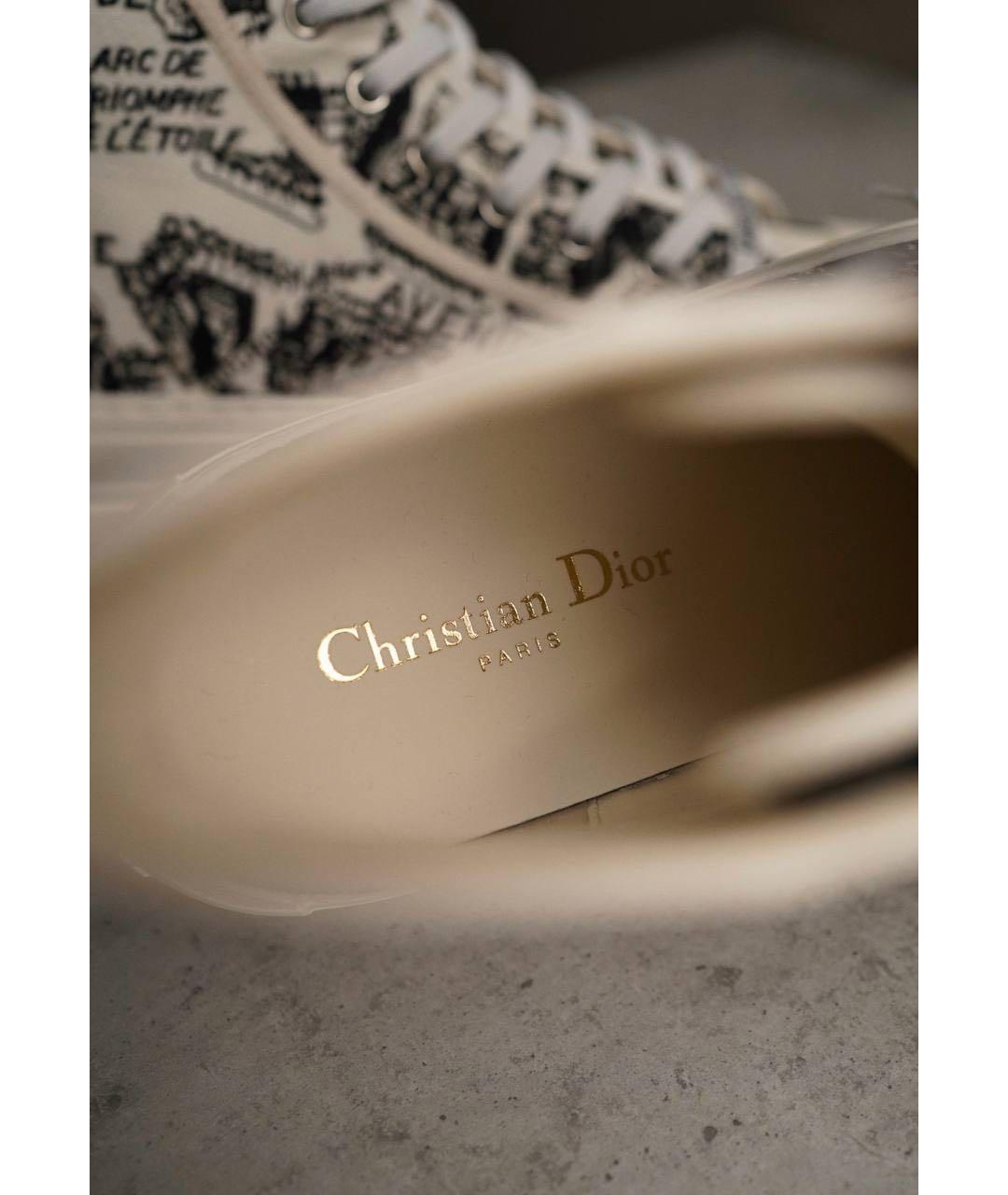 CHRISTIAN DIOR Бежевые текстильные кеды, фото 7