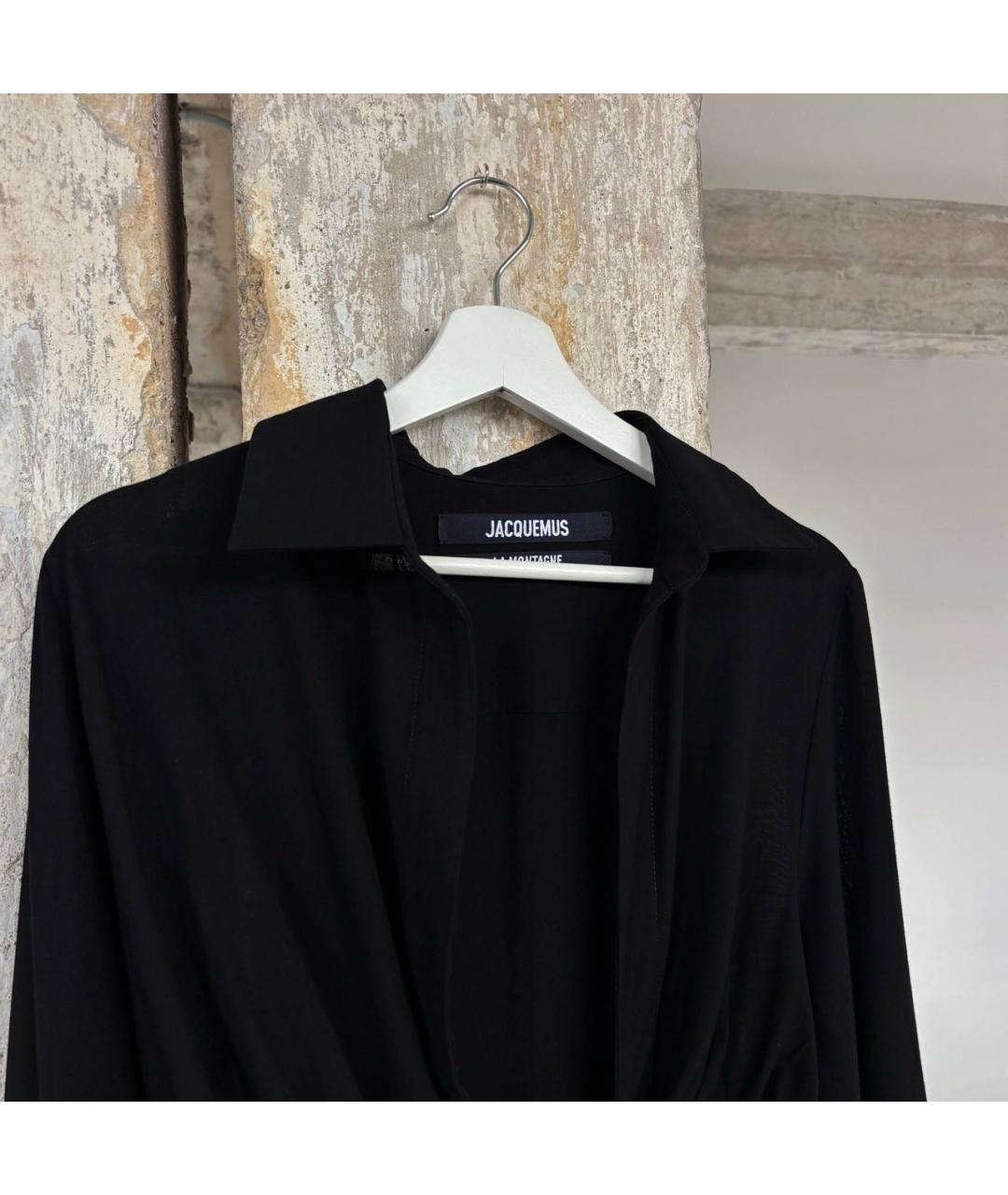 JACQUEMUS Черная вискозная блузы, фото 3