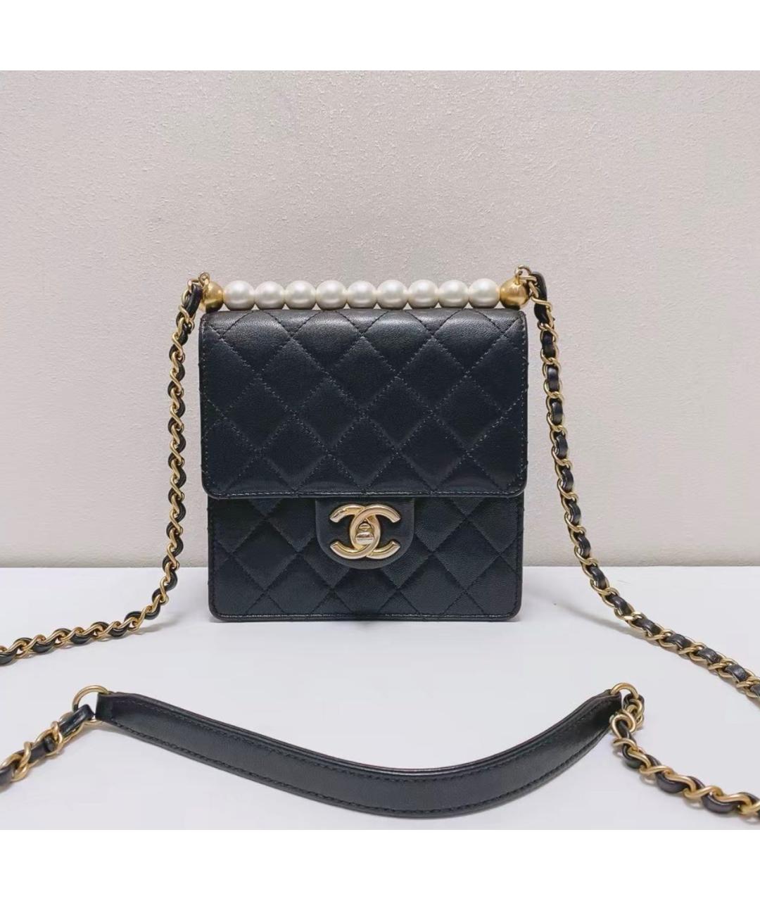 CHANEL Черная кожаная сумка через плечо, фото 8