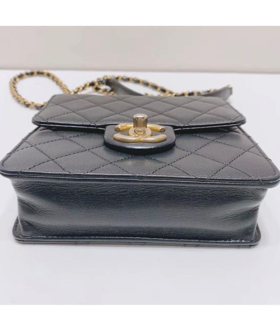 CHANEL Черная кожаная сумка через плечо, фото 4