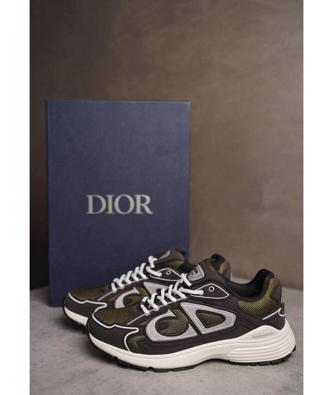 CHRISTIAN DIOR Серые текстильные низкие кроссовки / кеды, фото 8