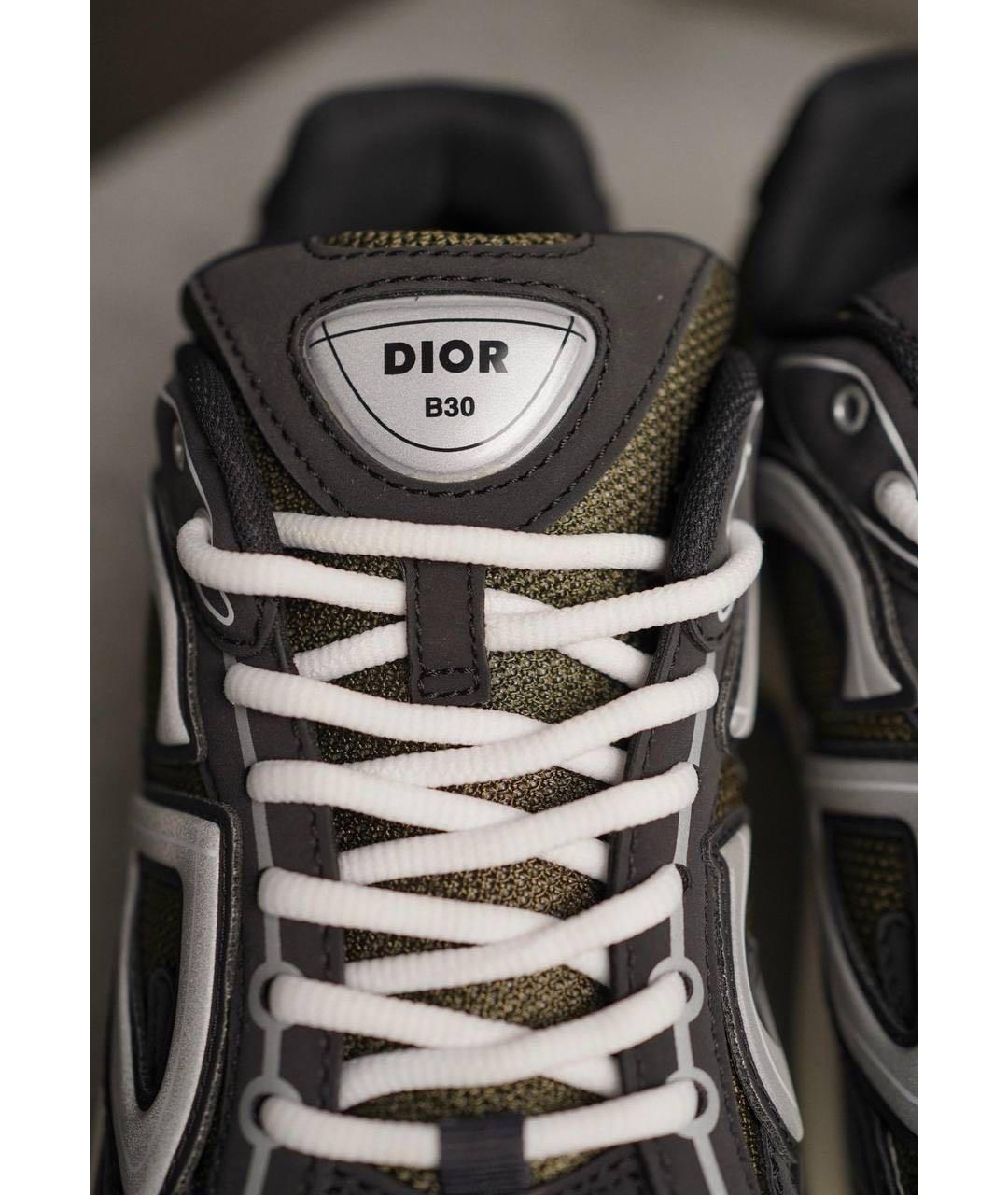 CHRISTIAN DIOR Серые текстильные низкие кроссовки / кеды, фото 6