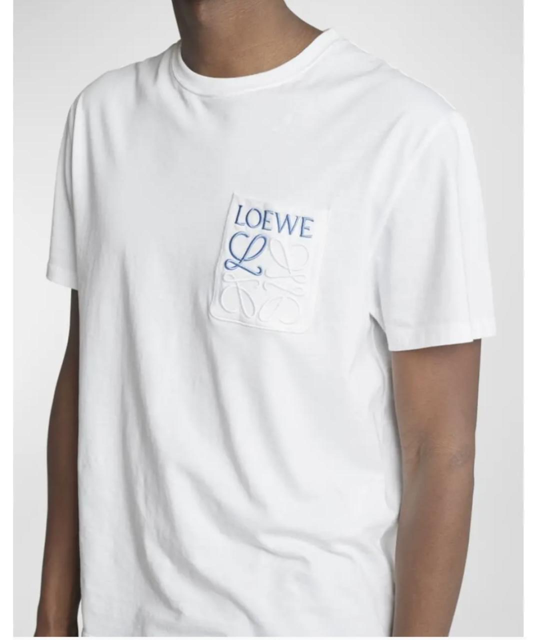 LOEWE Белая хлопковая футболка, фото 2