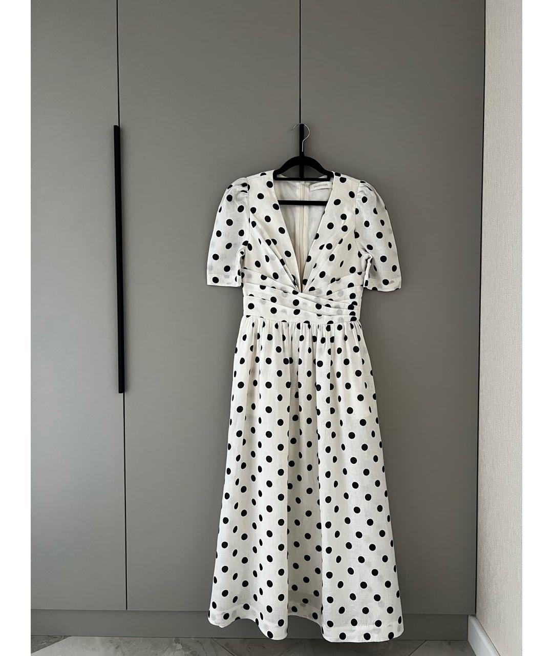 ZIMMERMANN Белое льняное коктейльное платье, фото 3