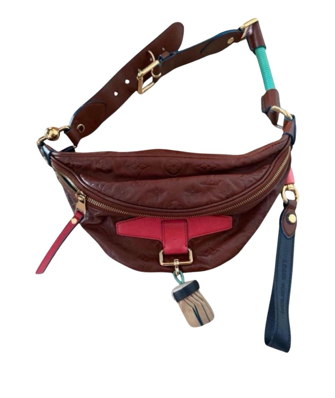LOUIS VUITTON Коричневая кожаная поясная сумка, фото 1