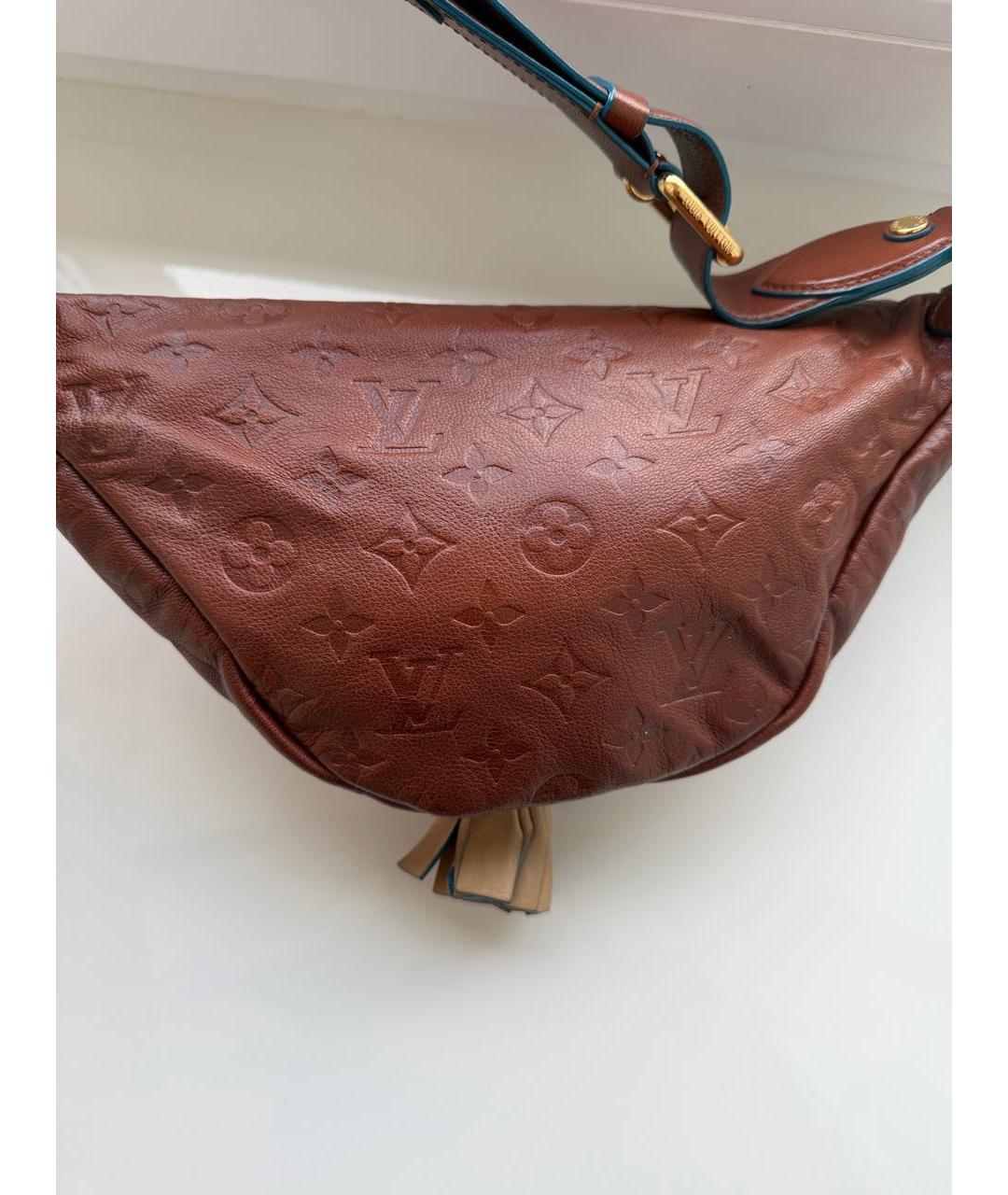 LOUIS VUITTON Коричневая кожаная поясная сумка, фото 3
