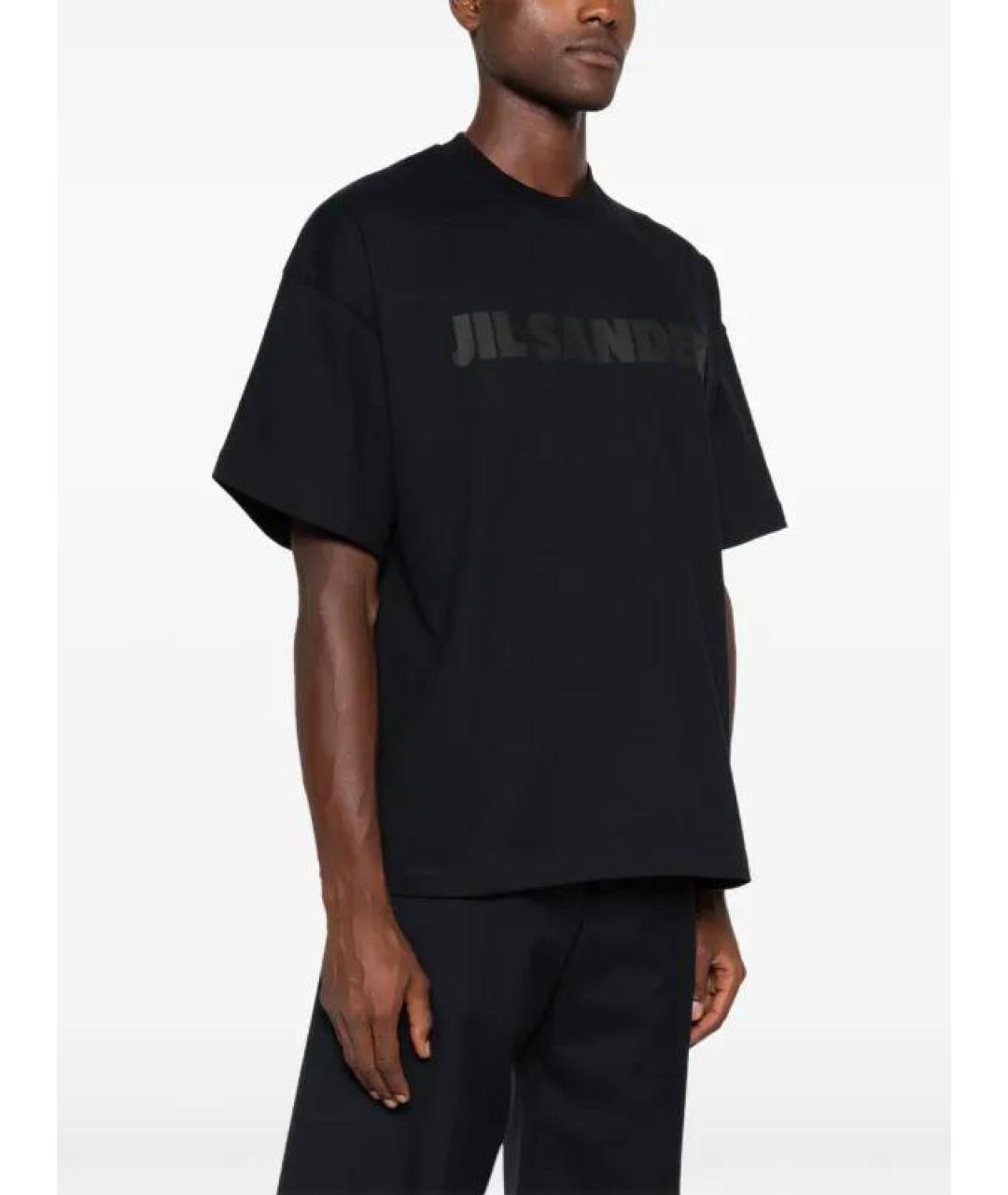 JIL SANDER Черная хлопковая футболка, фото 3