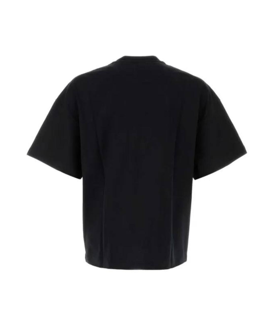 JIL SANDER Черная хлопковая футболка, фото 2