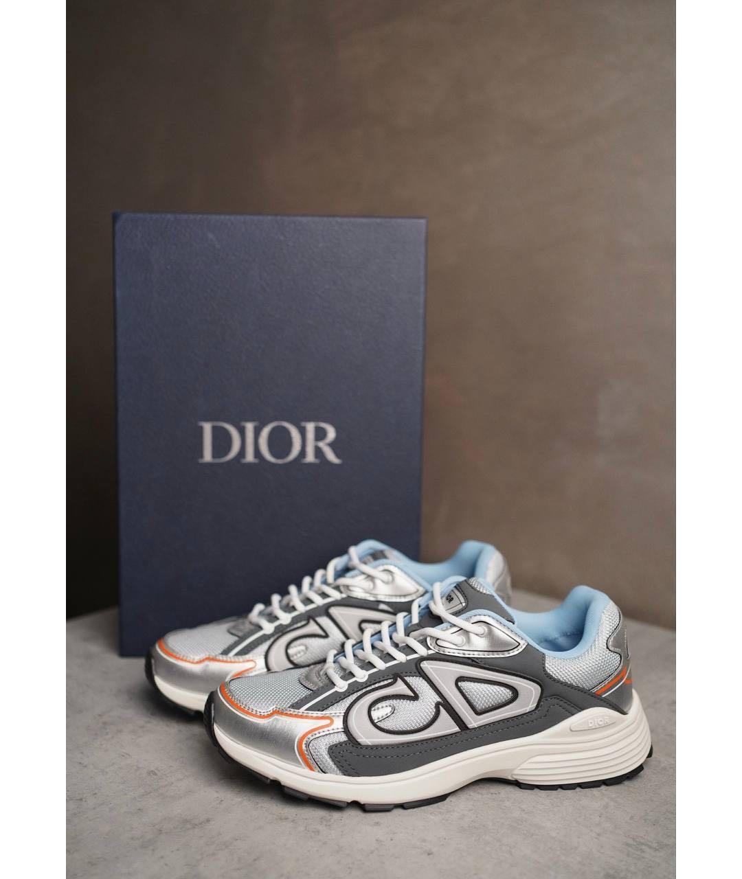 CHRISTIAN DIOR Серые текстильные низкие кроссовки / кеды, фото 8