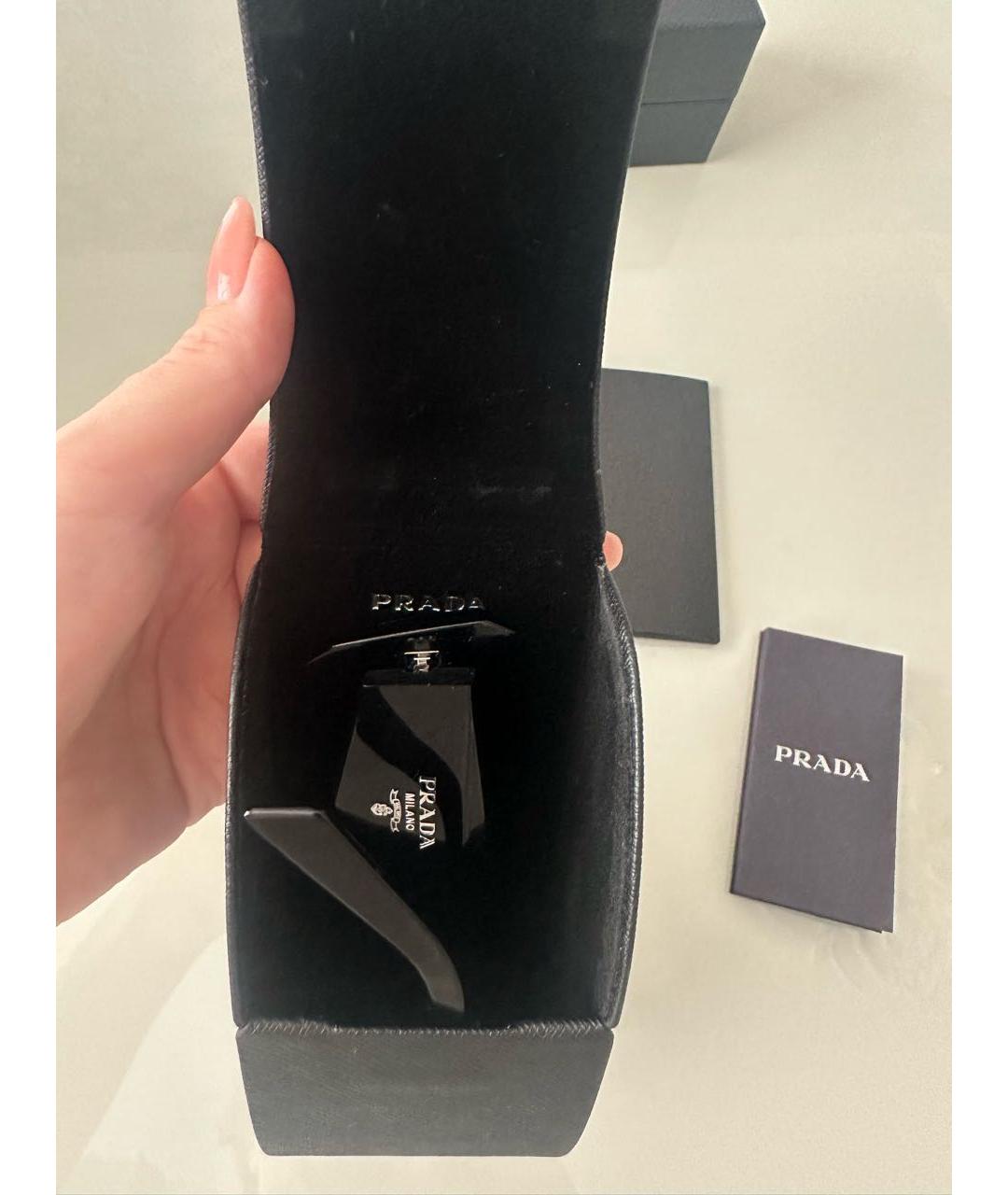 PRADA Черные пластиковые солнцезащитные очки, фото 5