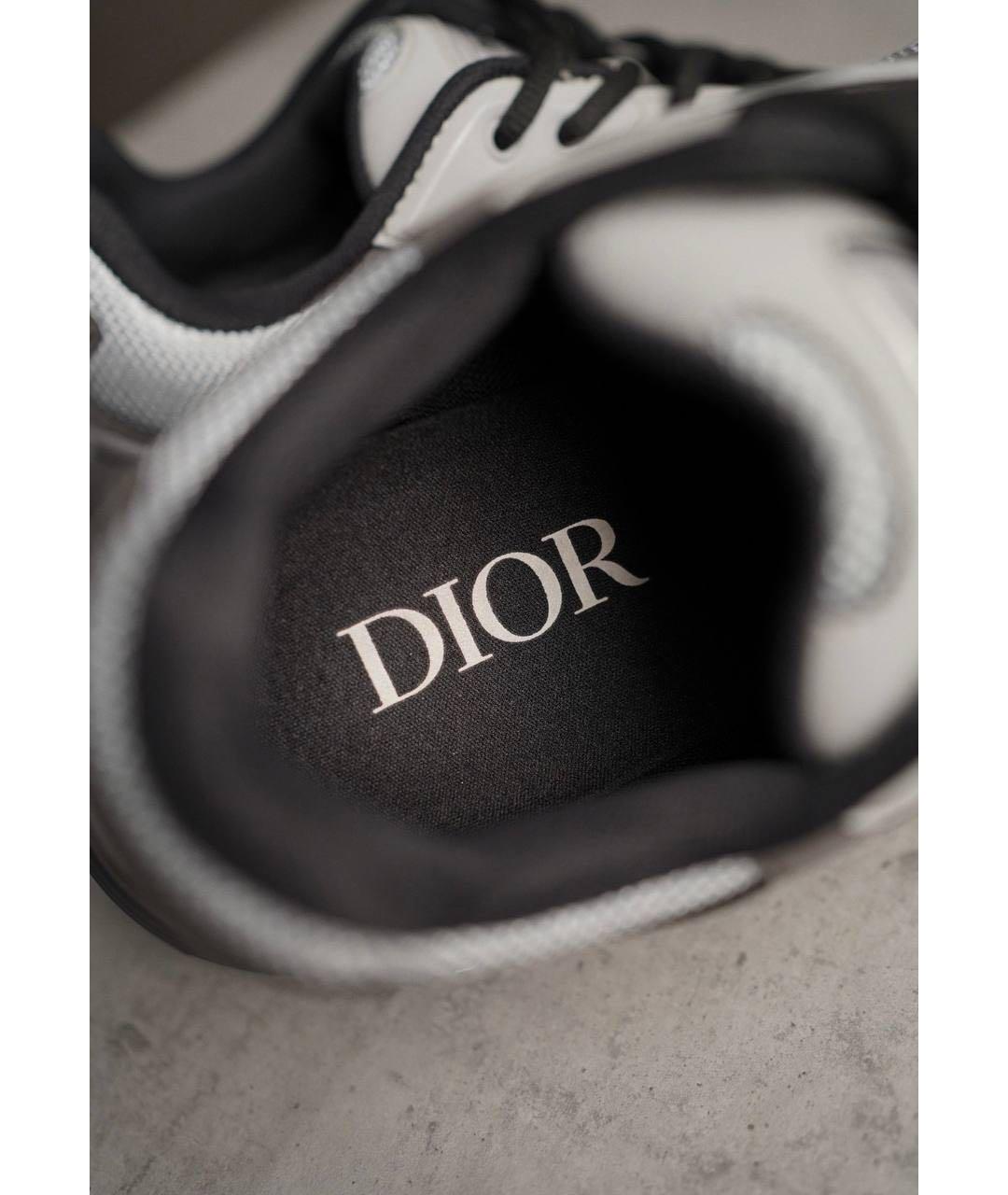 CHRISTIAN DIOR Антрацитовые текстильные низкие кроссовки / кеды, фото 6