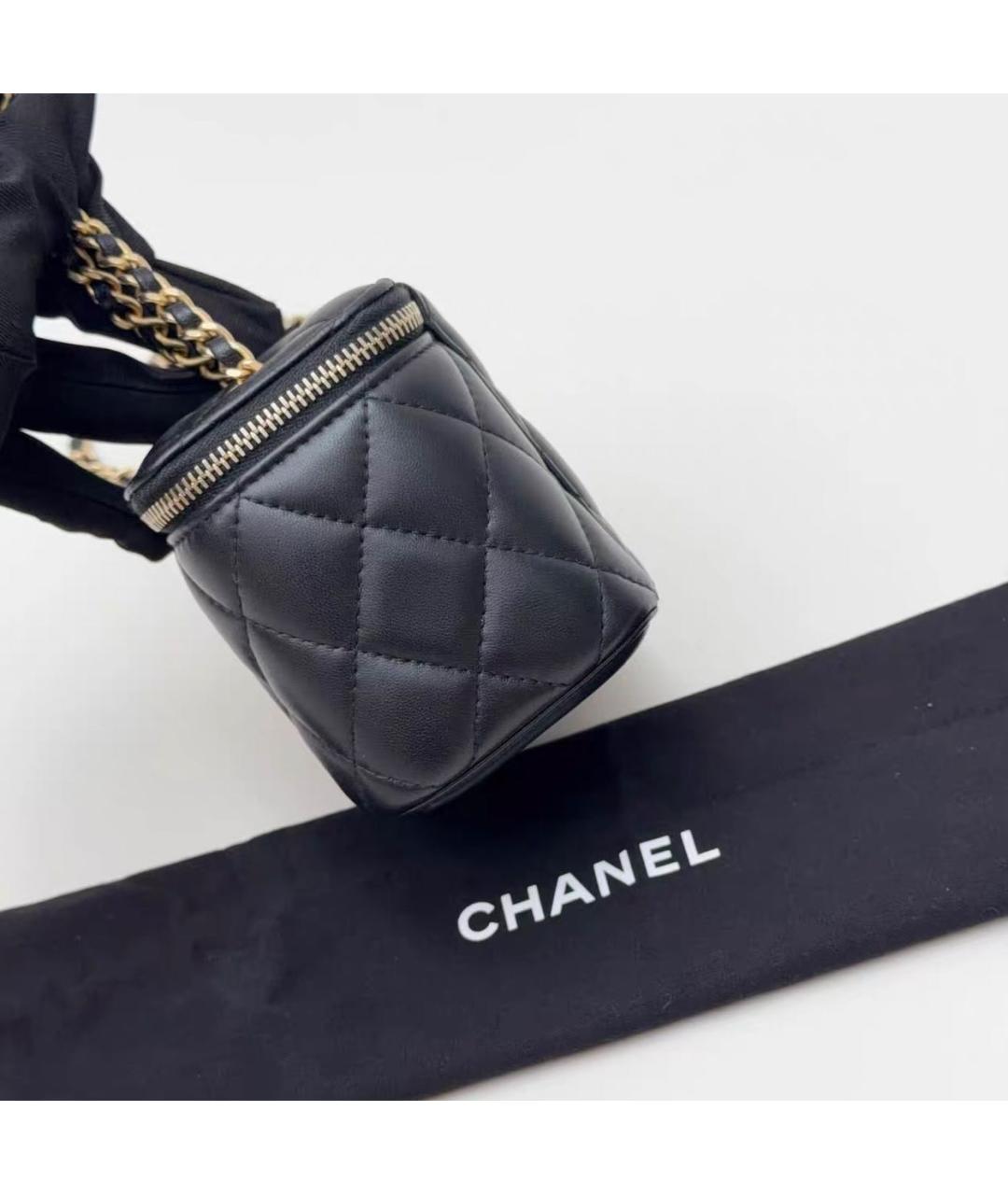 CHANEL Черная кожаная сумка через плечо, фото 3