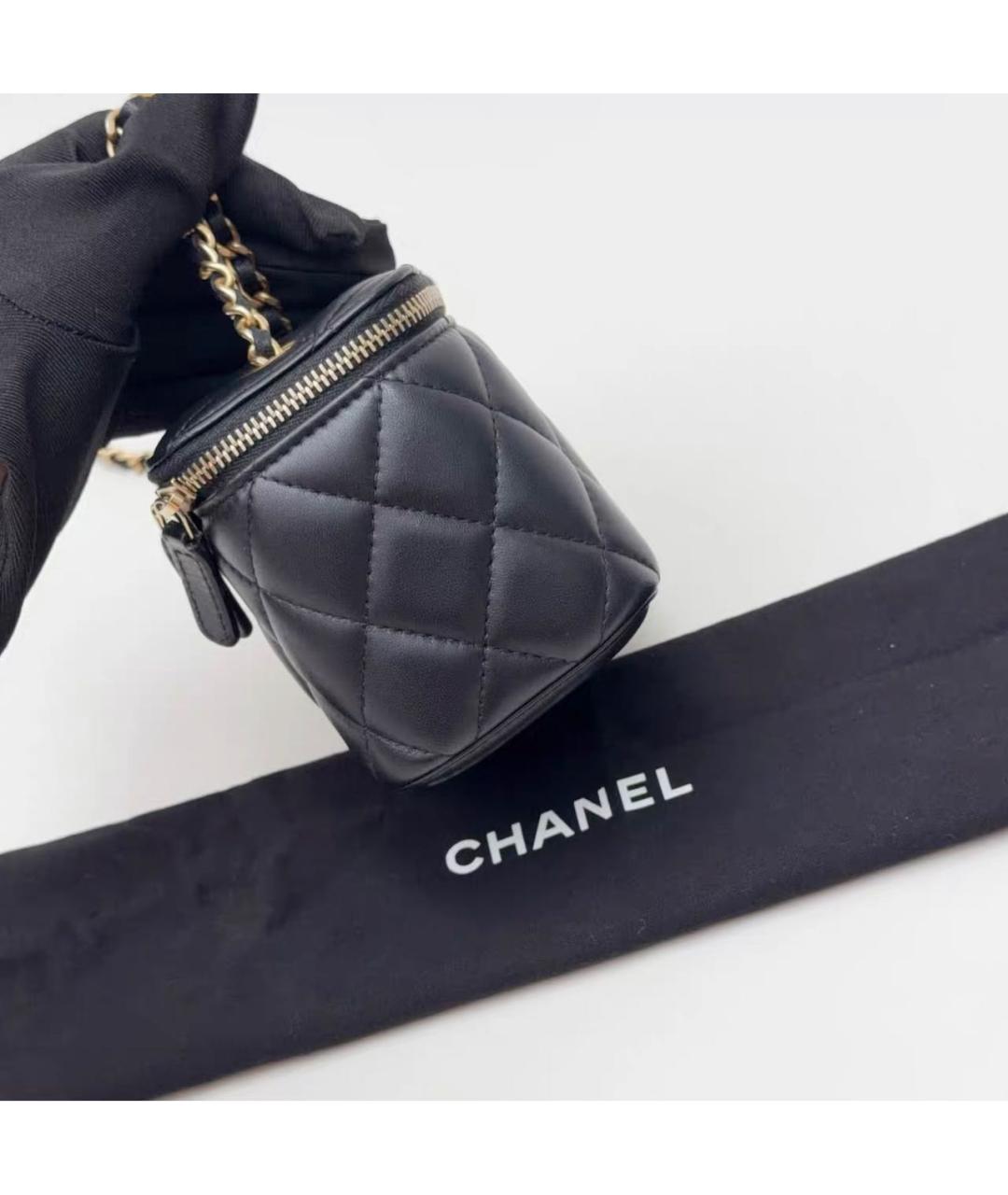 CHANEL Черная кожаная сумка через плечо, фото 4