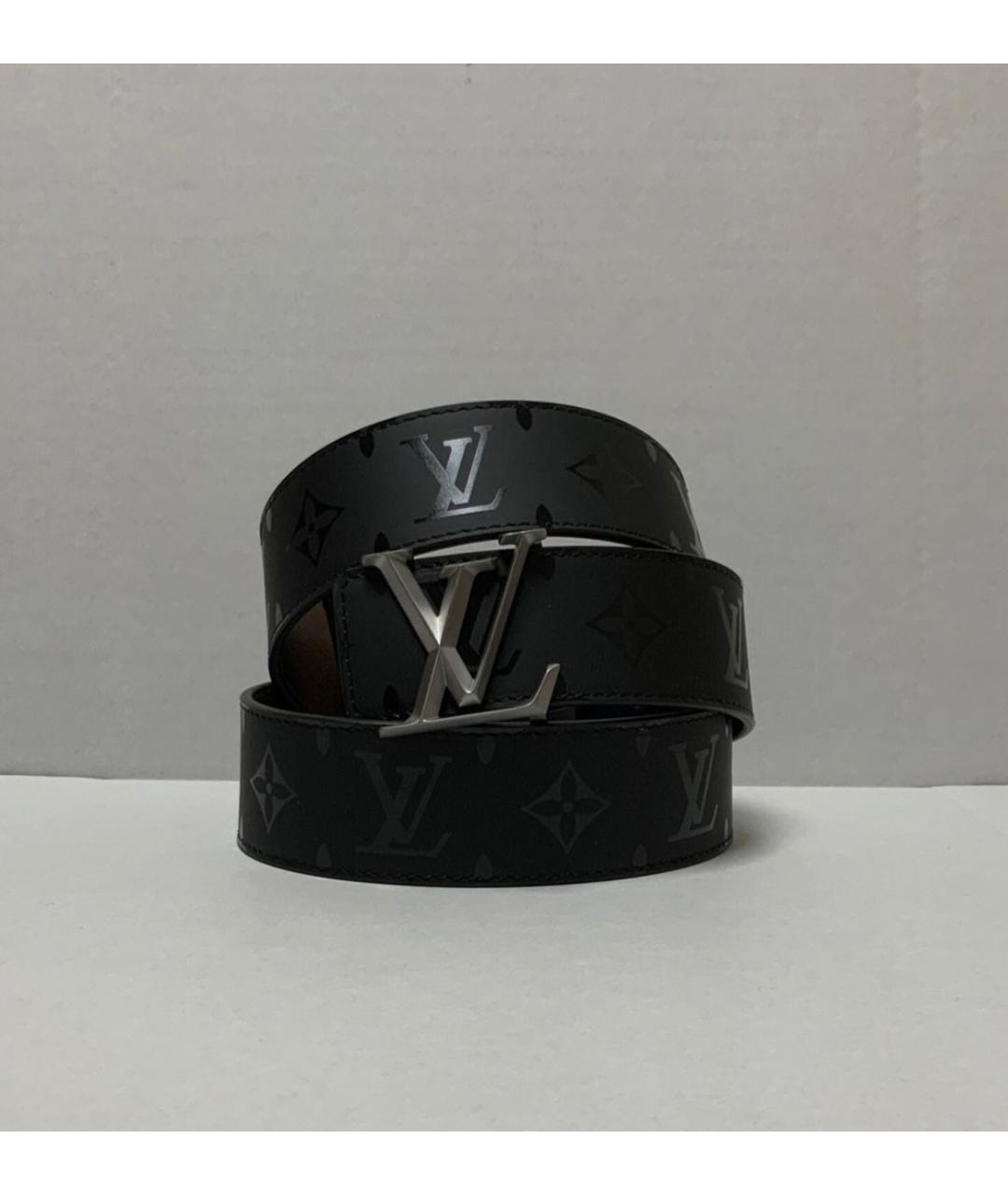 LOUIS VUITTON Черный кожаный ремень, фото 6