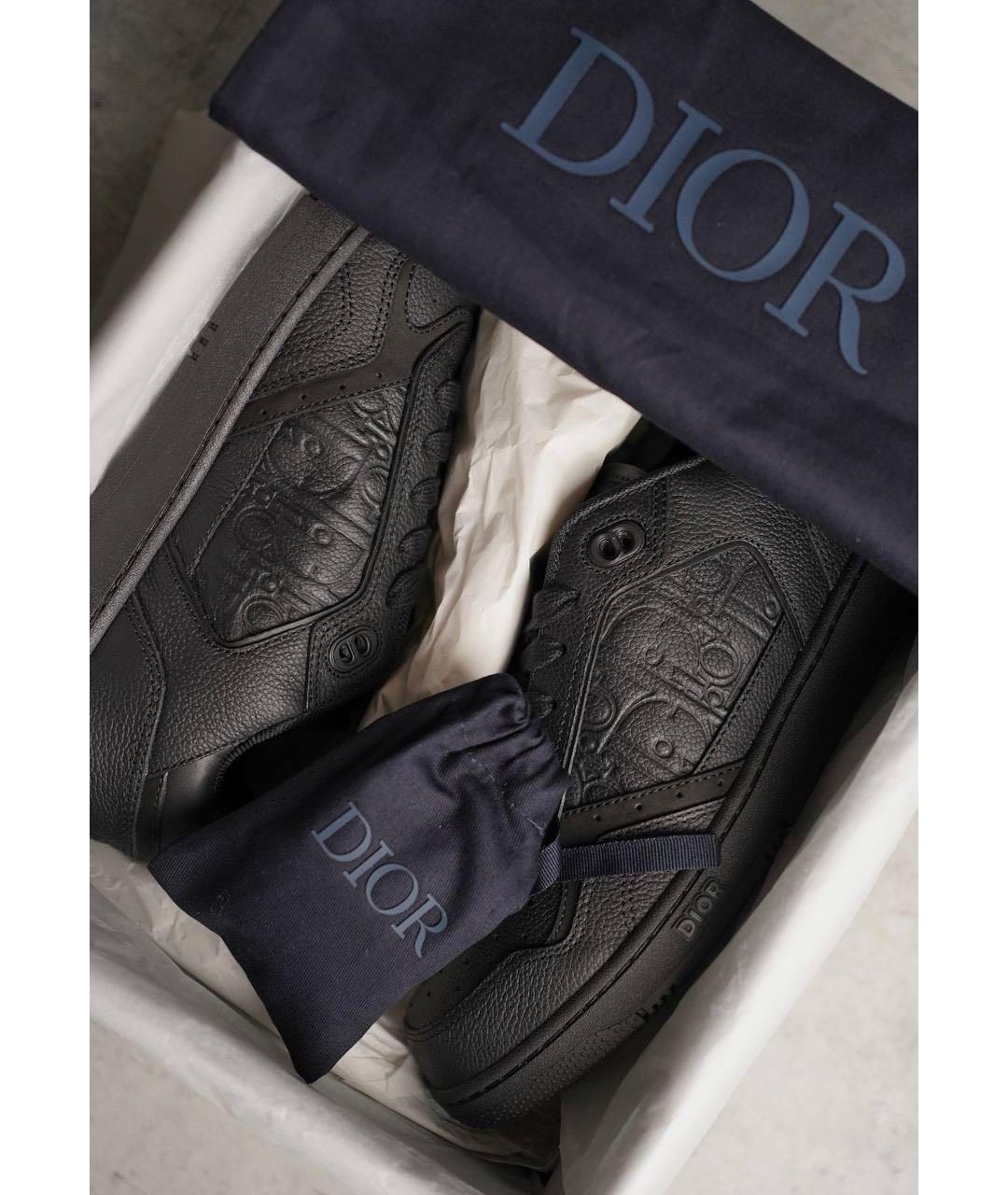 CHRISTIAN DIOR Черные кожаные низкие кроссовки / кеды, фото 4